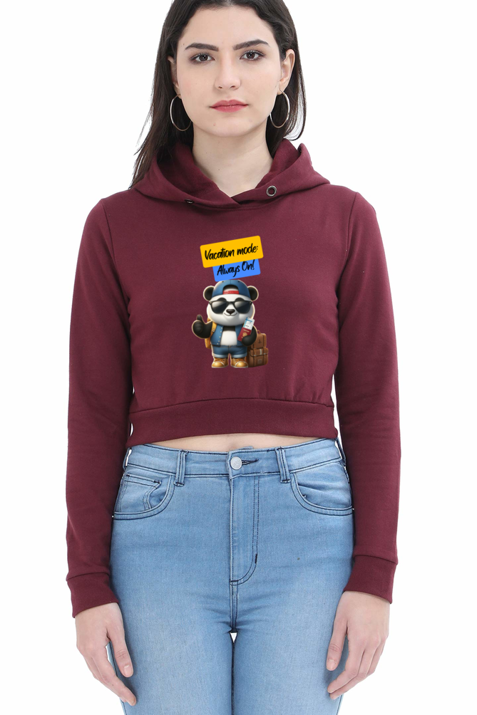Panda & Vacations Crop Hoodie