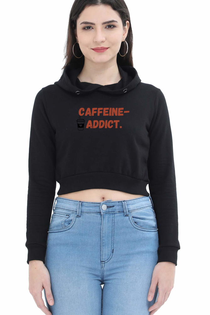 Caffeine Addict Crop Hoodie