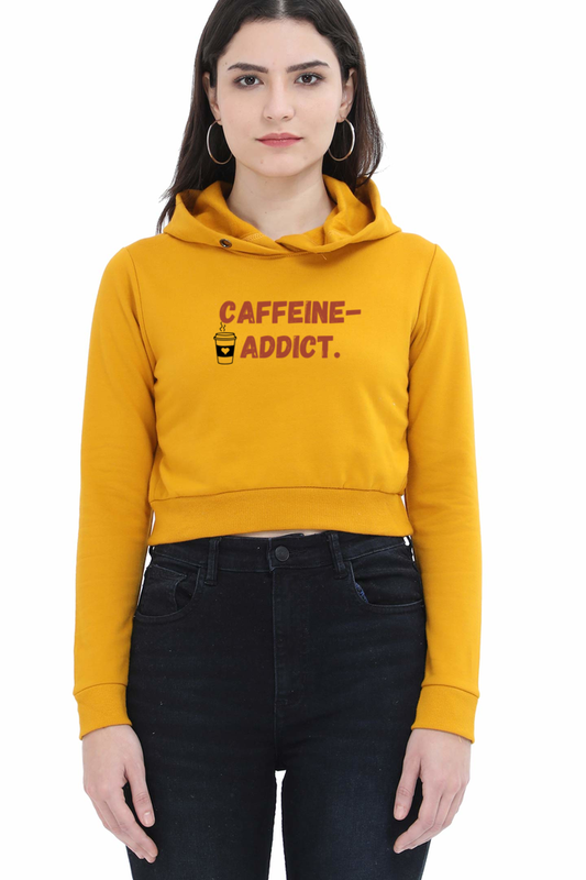 Caffeine Addict Crop Hoodie