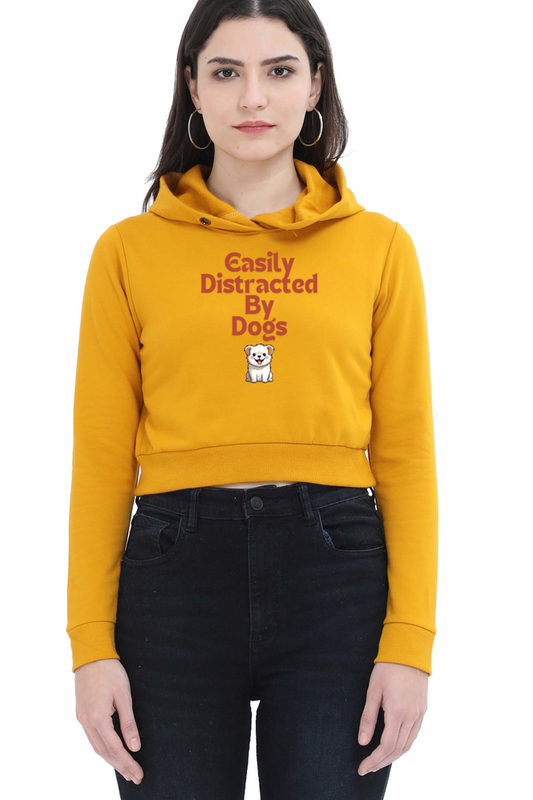 Easily Distracted By Dogs Crop Hoodie