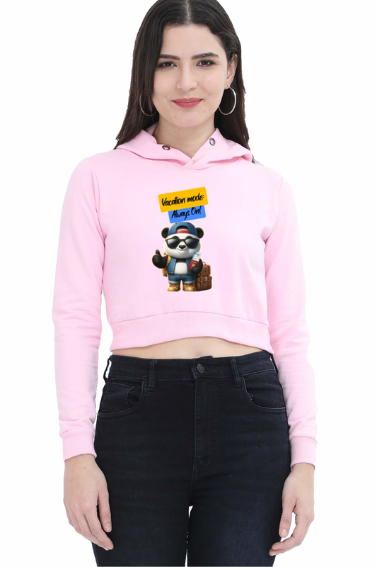 Panda & Vacations Crop Hoodie