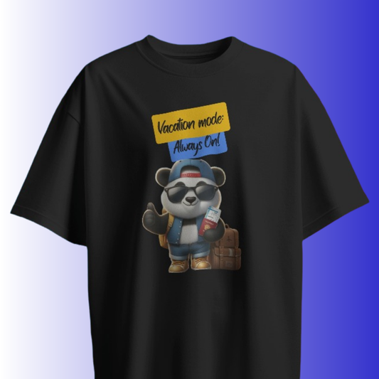 Panda & Vacations Black Co-ord Set