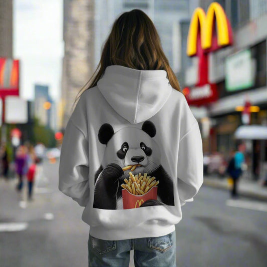 Panda and Fries Zipper Hoodie