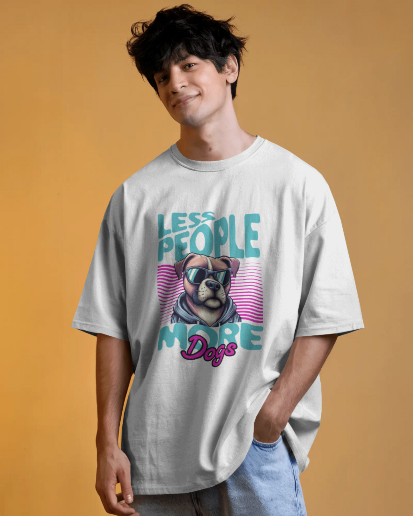 Less People, More Dogs Oversize Tshirt