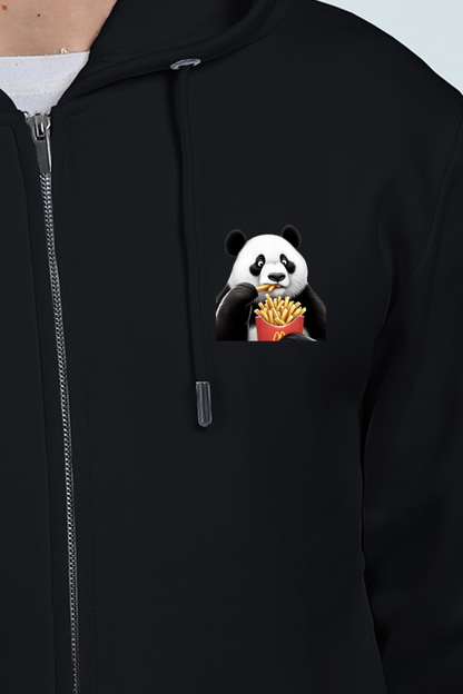 Panda and Fries Zipper Hoodie