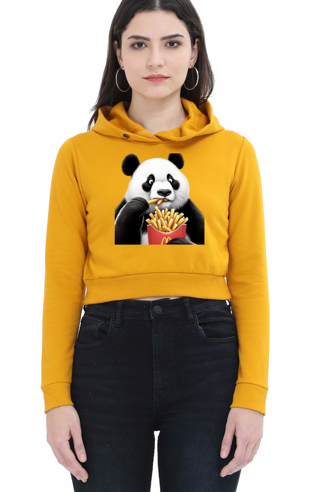 Panda & Fries Crop Hoodie