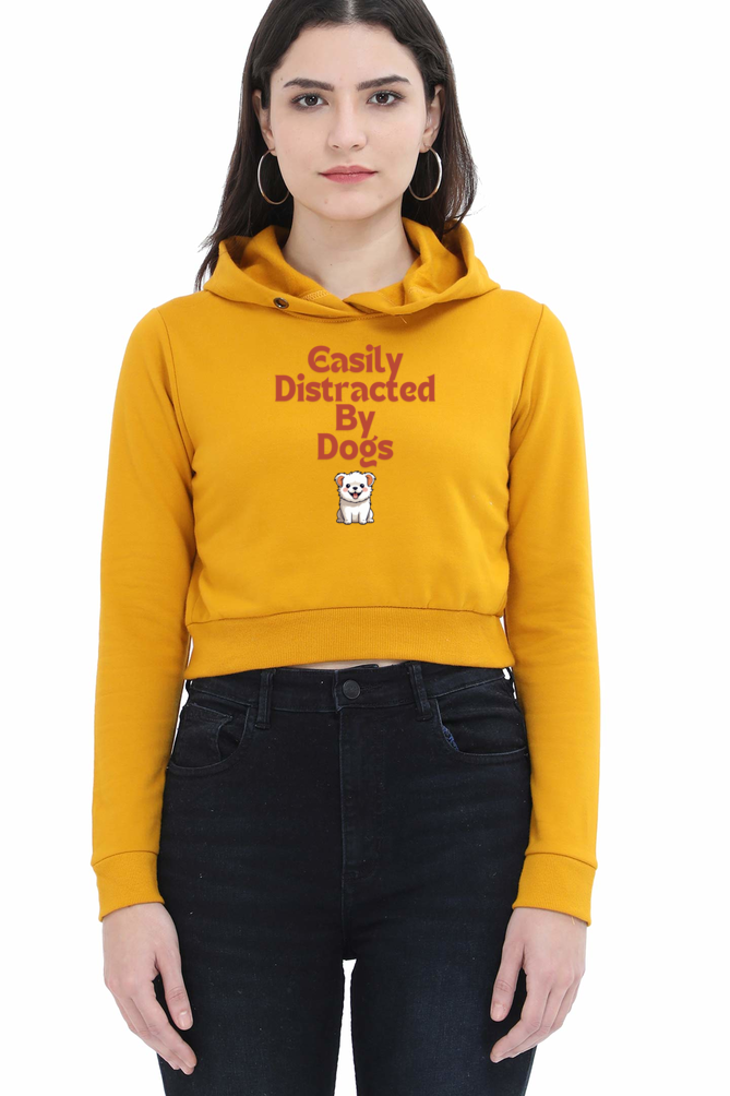 Easily Distracted By Dogs Crop Hoodie