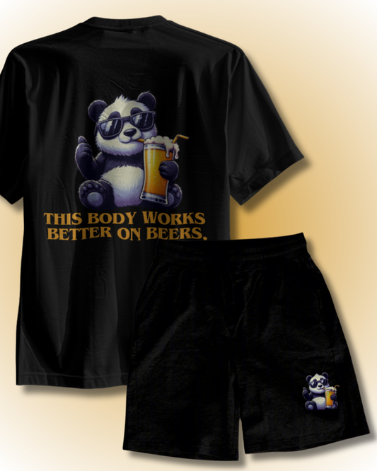 Panda & Beers Black Co-ord Set