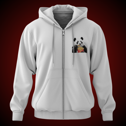 Panda and Fries Zipper Hoodie