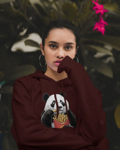 Panda & Fries Crop Hoodie